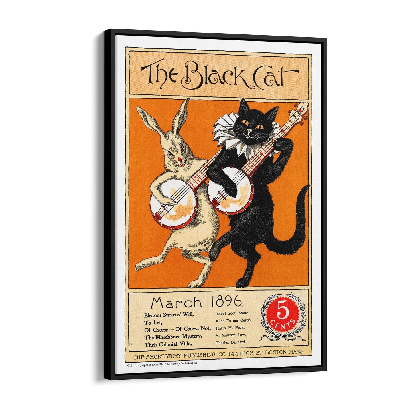 The Black Cat Shortstory Publishing | Framed Canvas Vintage Advertisement