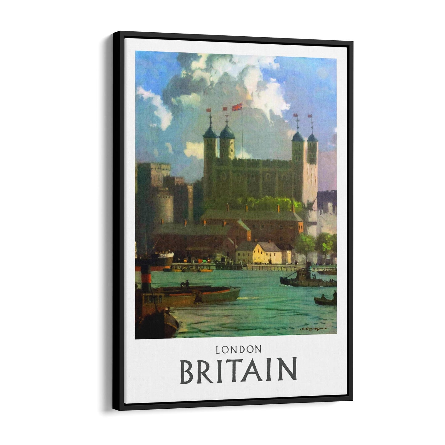 Tower of London, Britain | Framed Canvas Vintage Travel Advertisement