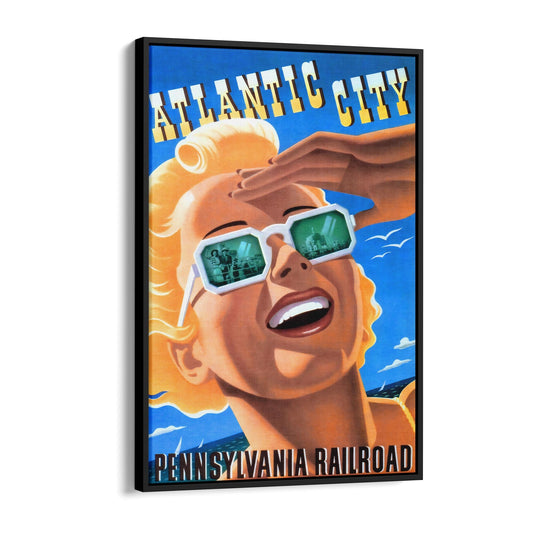 Atlantic City, United States of America | Framed Canvas Vintage Travel Advertisement