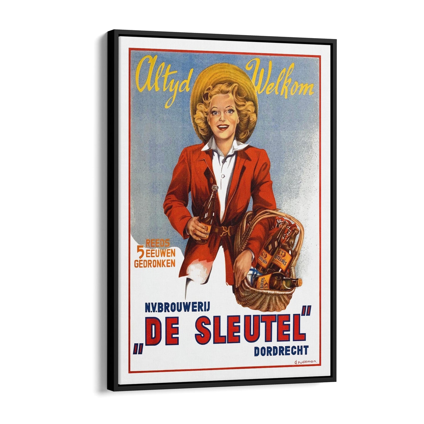 Altyd Welkom - De Sleutel Brewery by D. Rudeman | Framed Canvas Vintage Advertisement