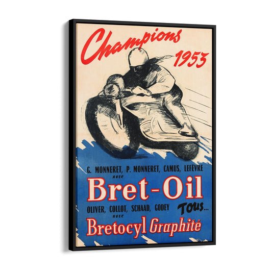 Bret Oil Motor Racing | Framed Canvas Vintage Advertisement