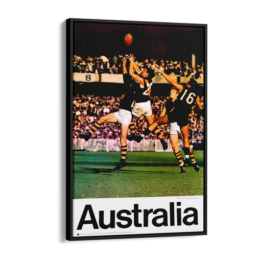 Australian AFL | Framed Canvas Vintage Travel Advertisement