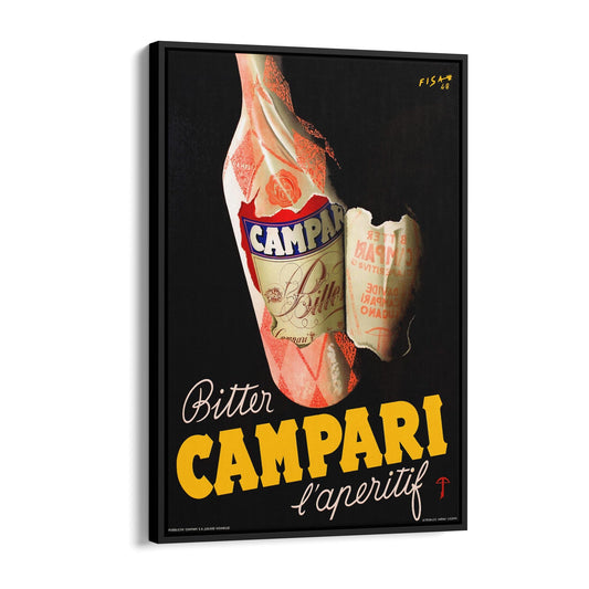 Campari by Carlo Fisanotti | Framed Canvas Vintage Advertisement