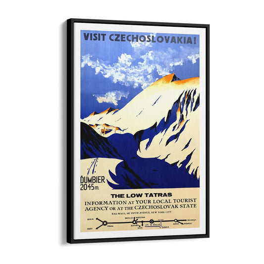 Visit Czechoslovakia - The Low Tatras | Framed Canvas Vintage Travel Advertisement