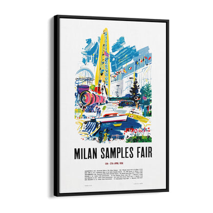 Milan, Italy "Milan Sample Fair" | Framed Canvas Vintage Travel Advertisement