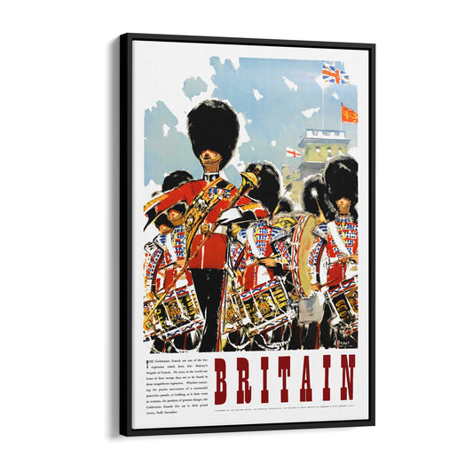 Britain's Coldstream Guards Band by A. Brenet | Framed Canvas Vintage Travel Advertisement