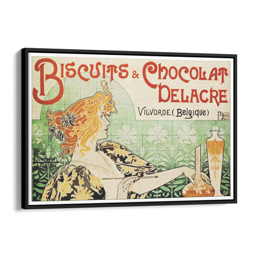 Biscuits & Chocolat Belgian Food | Framed Canvas Vintage Advertisement