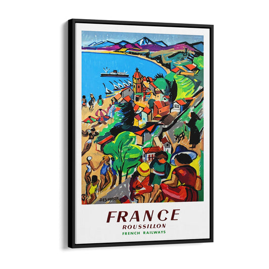 Roussillon, France by Francois Desnoyer | Framed Canvas Vintage Travel Advertisement