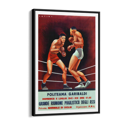 Politeama Garibaldi Boxing by Latini Sports | Framed Canvas Vintage Advertisement