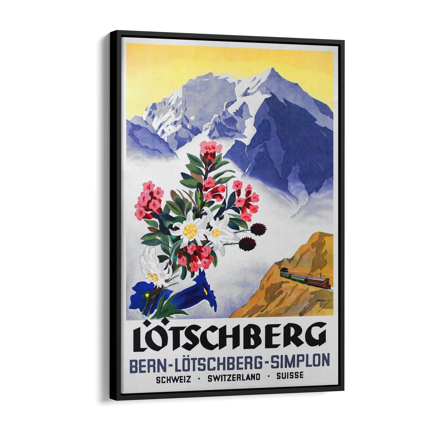 Lotschberg, Switzerland by Armin Bieber | Framed Canvas Vintage Travel Advertisement