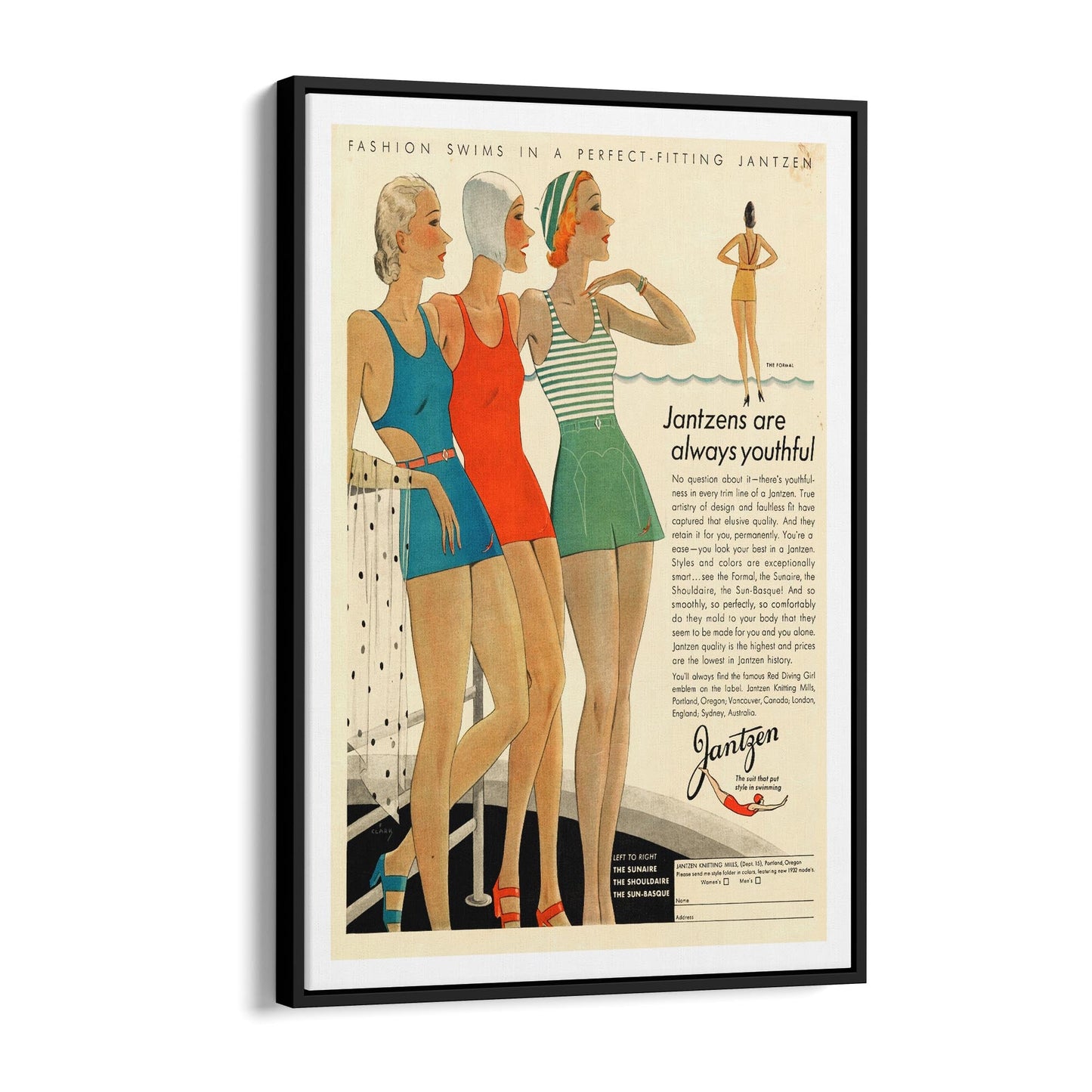 Jantzens Beach Fashion | Framed Canvas Vintage Advertisement