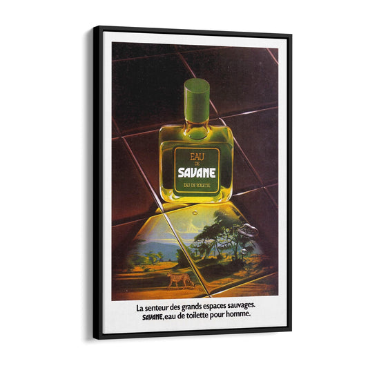 French Perfume "Eau De Savane" | Framed Canvas Vintage Advertisement