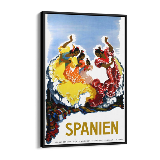Flamenco Dancers, Spain | Framed Canvas Vintage Travel Advertisement
