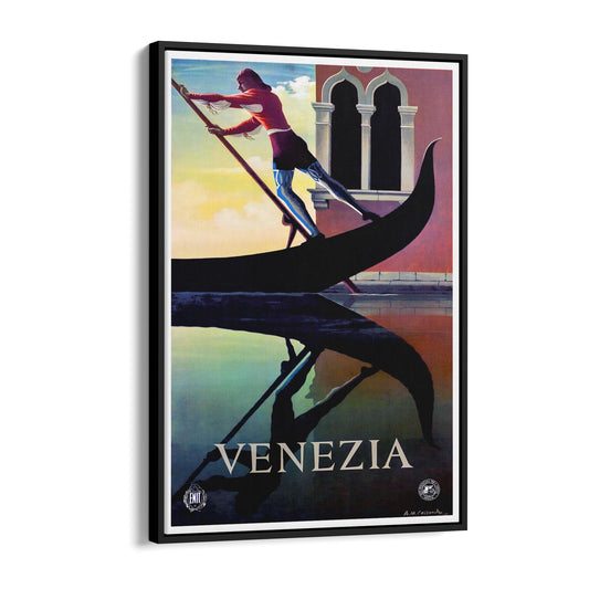 Venice, Italy by A.M Cassandre | Framed Canvas Vintage Travel Advertisement