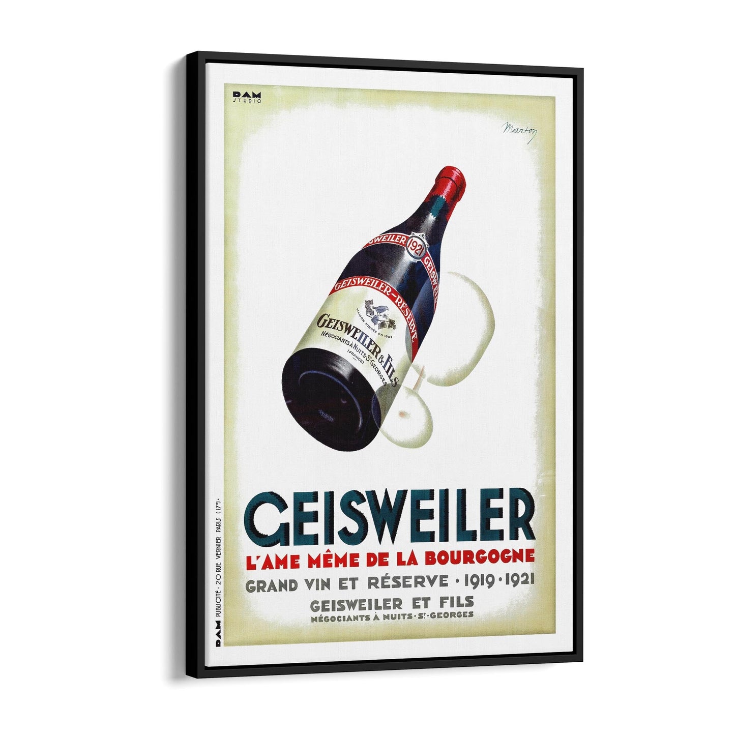 Geisweiler Wine by Manton | Framed Canvas Vintage Advertisement