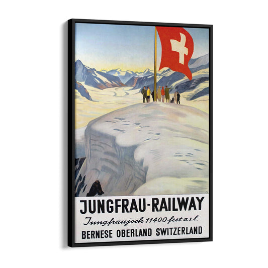Jungfrau Railway, Switzerland | Framed Canvas Vintage Travel Advertisement