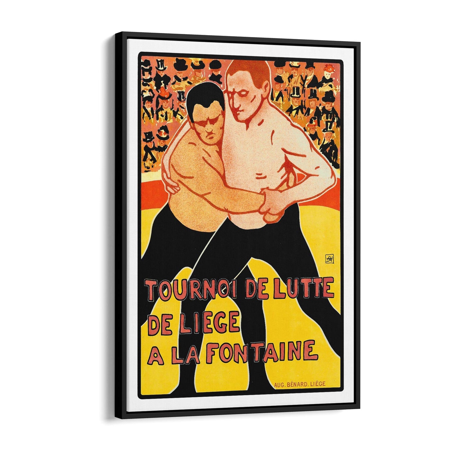 Wrestling Tournament by Armand Rassenfosse Sports | Framed Canvas Vintage Advertisement