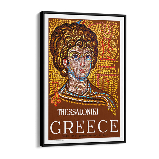 Thessaloniki, Greece "Church of St. George Mosaic" | Framed Canvas Vintage Travel Advertisement