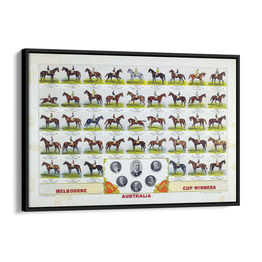 Melbourne Cup Winners 1861 to 1902, Australia | Framed Canvas Vintage Advertisement