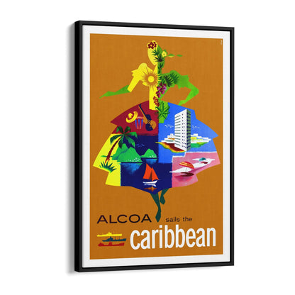 Alcoa Sails the Caribbean | Framed Canvas Vintage Travel Advertisement