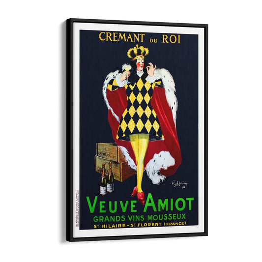 Cremant du Roi Veuve Amiot by Leonetto Cappiello French | Framed Canvas Vintage Advertisement