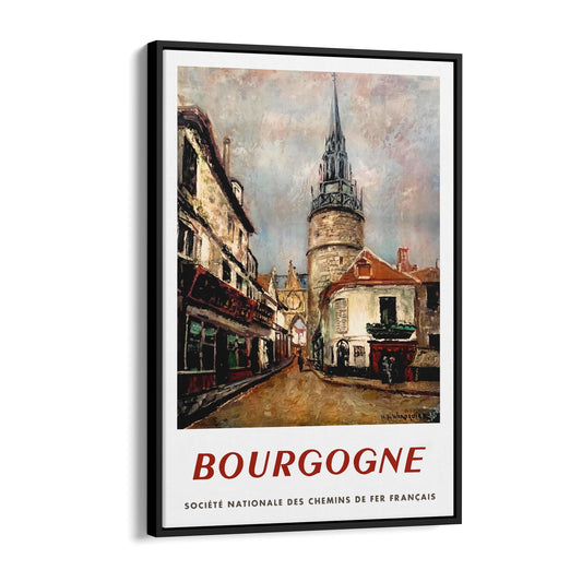Bourgogne, France - French National Railway | Framed Canvas Vintage Travel Advertisement