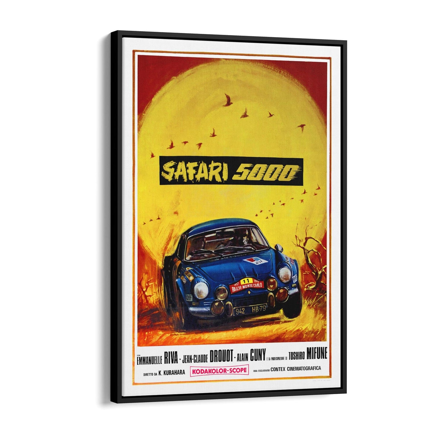 Motorsport "Safari 5000" Italian Movie | Framed Canvas Vintage Advertisement