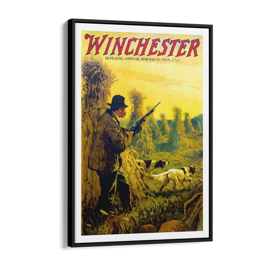 Winchester Firearms & Hunting | Framed Canvas Vintage Advertisement