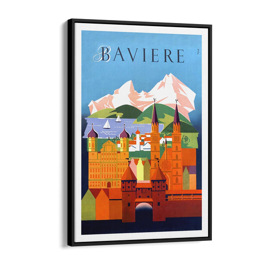 Bavaria, Germany "Baviere" by Franz Hahnle | Framed Canvas Vintage Travel Advertisement