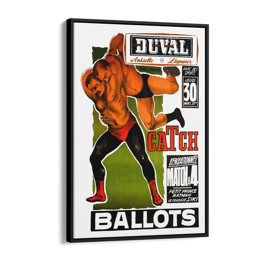 Duval French Wrestling Sports | Framed Canvas Vintage Advertisement