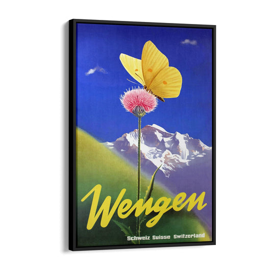Wengen, Switzerland by Leo Keck | Framed Canvas Vintage Travel Advertisement