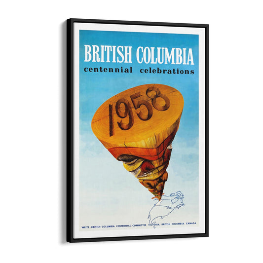 British Columbia, Canada Centennial Celebrations | Framed Canvas Vintage Travel Advertisement