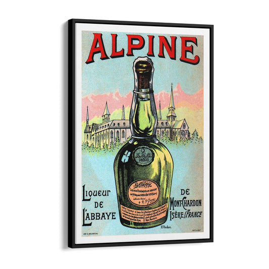 Alpine Liqueur de l'Abbaye de Mont-Chardon by H. Rodon | Framed Canvas Vintage Advertisement