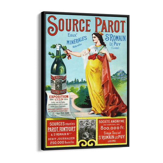 Source Parot Mineral Water | Framed Canvas Vintage Advertisement