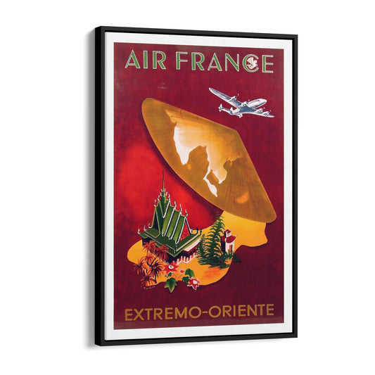 China by Air France by G. Dumas Tourism | Framed Canvas Vintage Travel Advertisement