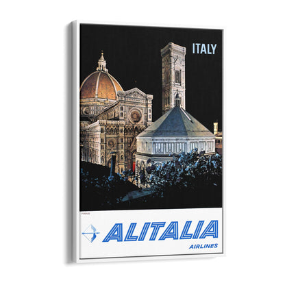 Florence, Italy "Alitalia Airlines" | Framed Canvas Vintage Travel Advertisement