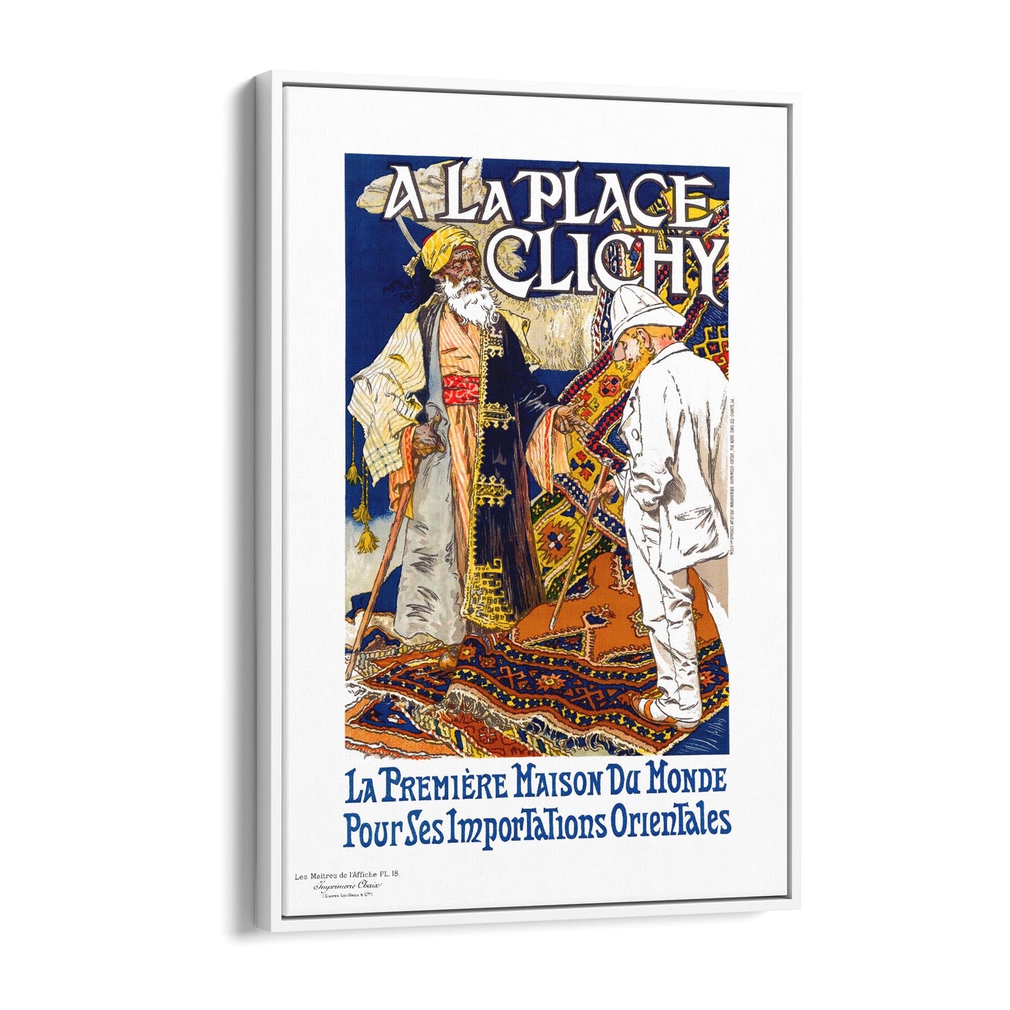 Oriental Importations "A La Place Clichy" French | Framed Canvas Vintage Travel Advertisement