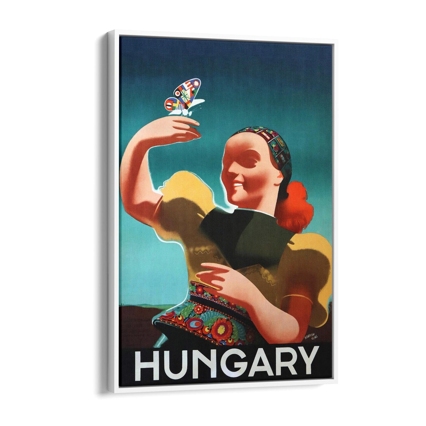 Hungary by Konecsni Kling | Framed Canvas Vintage Travel Advertisement
