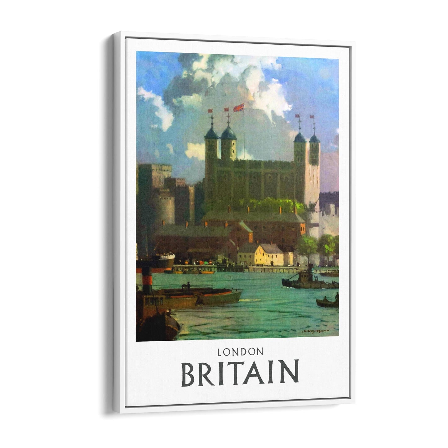 Tower of London, Britain | Framed Canvas Vintage Travel Advertisement