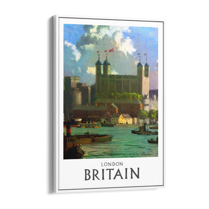 Tower of London, Britain | Framed Canvas Vintage Travel Advertisement