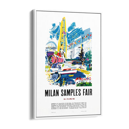 Milan, Italy "Milan Sample Fair" | Framed Canvas Vintage Travel Advertisement