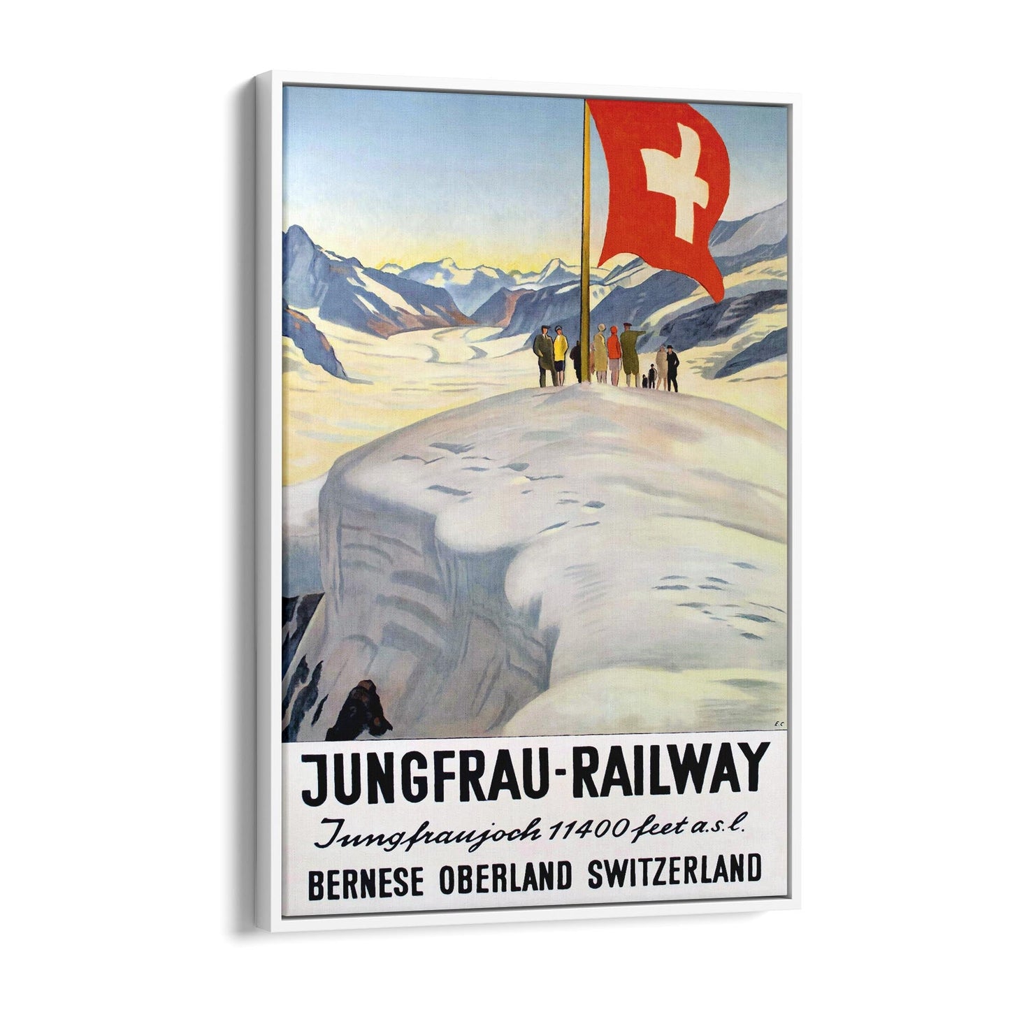 Jungfrau Railway, Switzerland | Framed Canvas Vintage Travel Advertisement