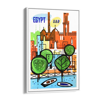 Egypt "UAR" | Framed Canvas Vintage Travel Advertisement