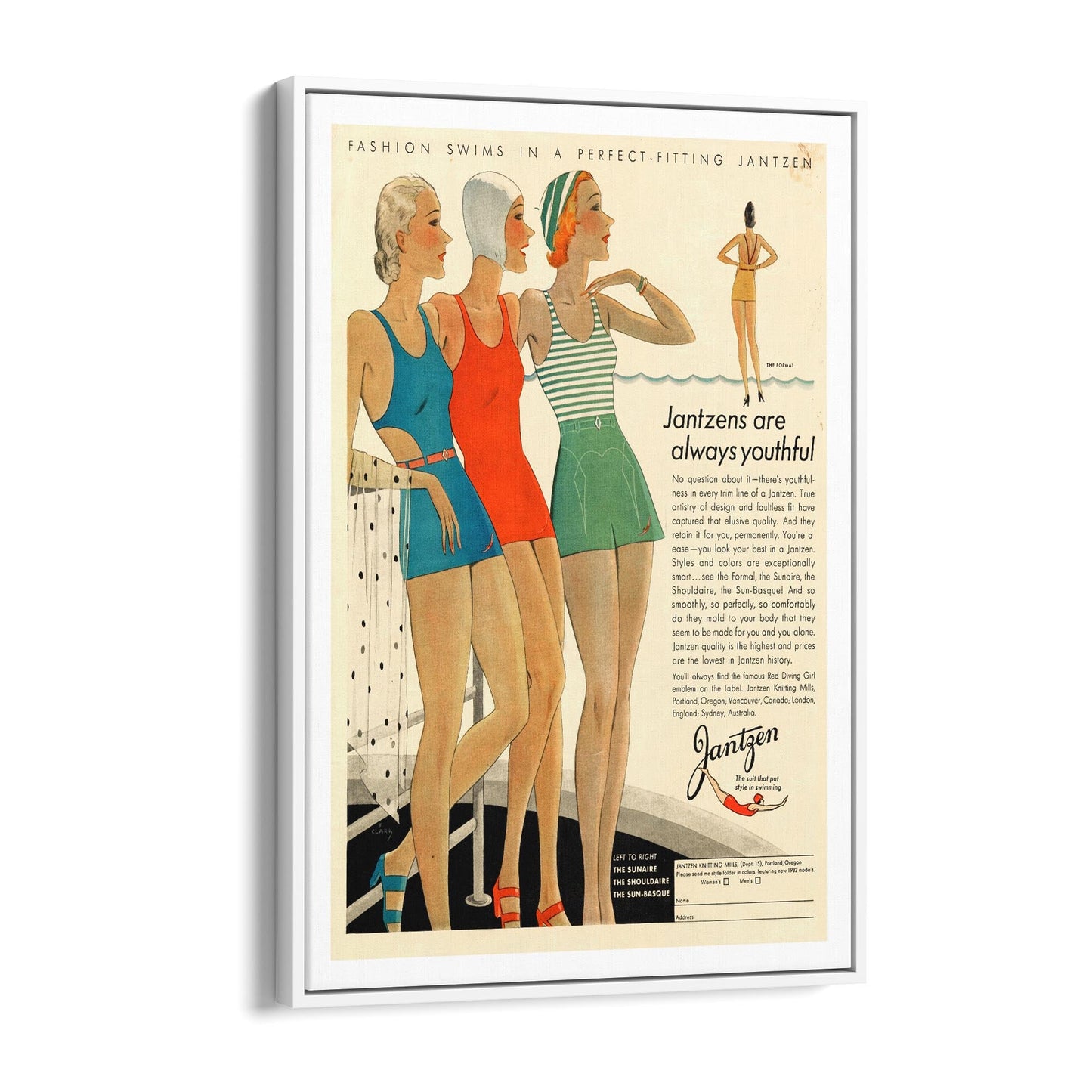 Jantzens Beach Fashion | Framed Canvas Vintage Advertisement