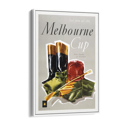 Melbourne Cup, Australia Horse Racing | Framed Canvas Vintage Advertisement