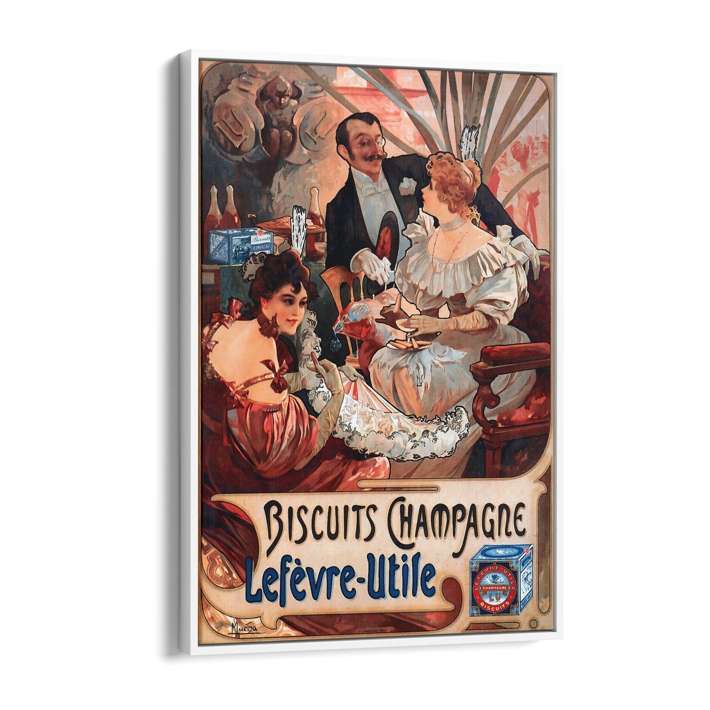Biscuits Champagne "Lefevre-Utile" French Food | Framed Canvas Vintage Advertisement