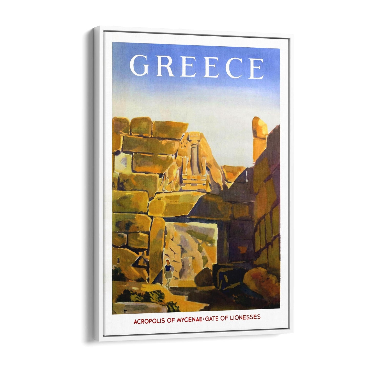 Mycenae, Greece | Framed Canvas Vintage Travel Advertisement