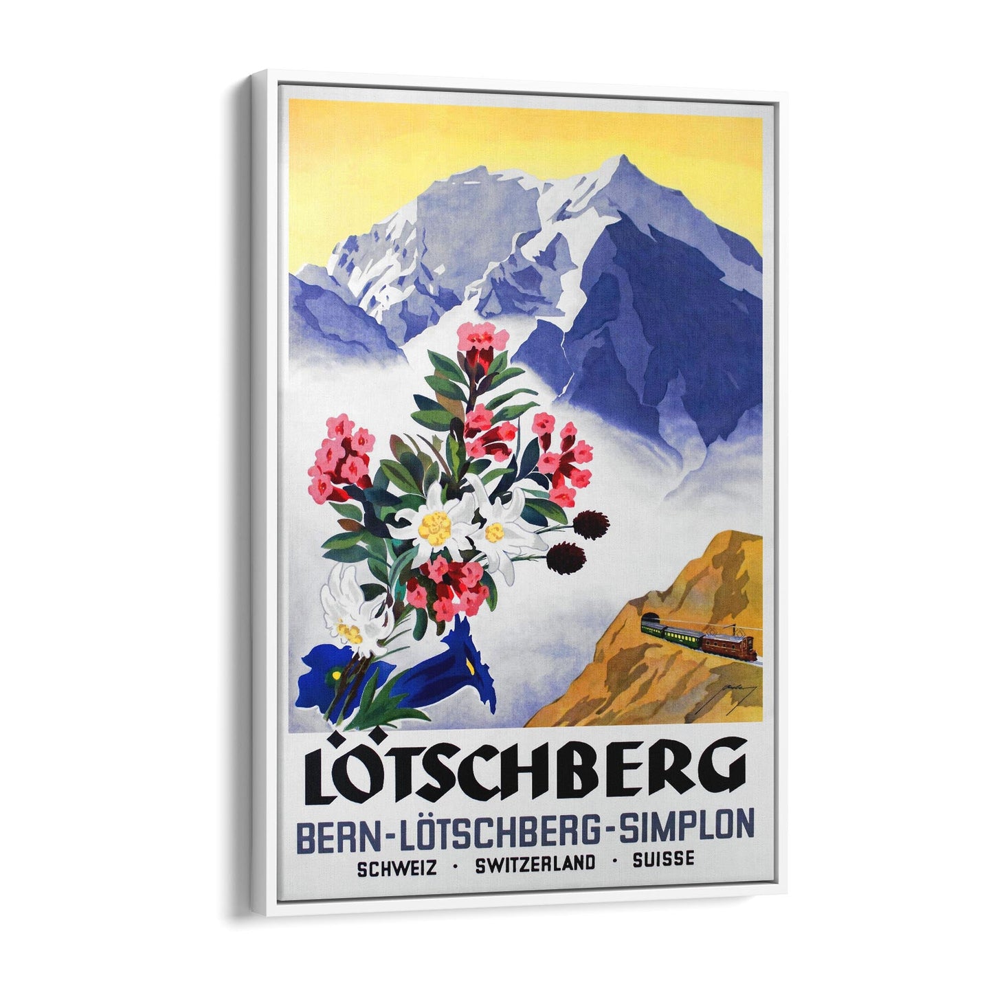 Lotschberg, Switzerland by Armin Bieber | Framed Canvas Vintage Travel Advertisement