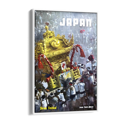 Shrine Festival, Japan | Framed Canvas Vintage Travel Advertisement