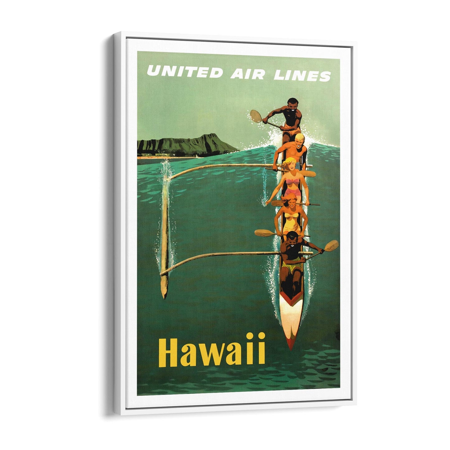 Hawaii, United States of America (United Air Lines) | Framed Canvas Vintage Travel Advertisement